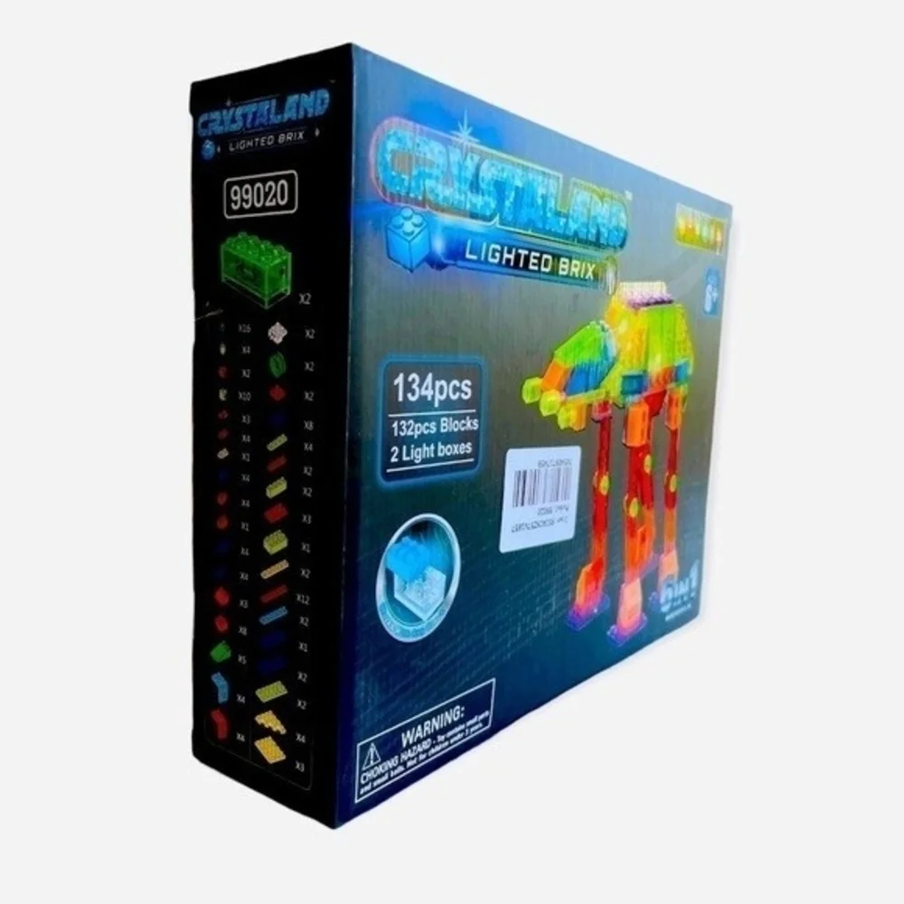 CRYSTALAND Lighted Brix 6-in-1 Mini Construction Set 132 pcs Kids Toy NIB